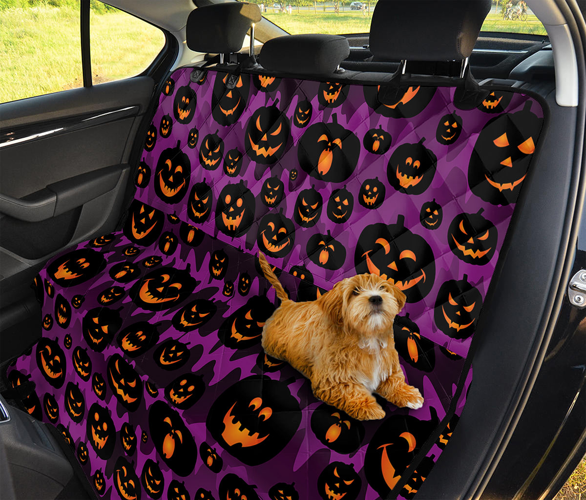 Halloween Pumpkin Smiley Faces Print Pet Car Back Seat Cover