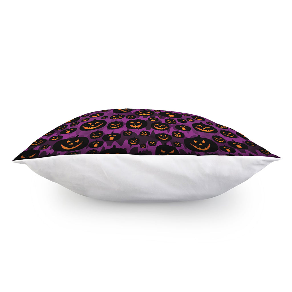 Halloween Pumpkin Smiley Faces Print Pillow Cover