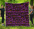 Halloween Pumpkin Smiley Faces Print Quilt