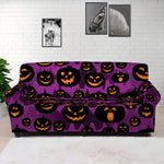 Halloween Pumpkin Smiley Faces Print Sofa Cover