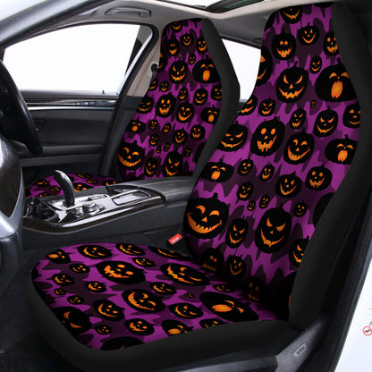Halloween Pumpkin Smiley Faces Print Universal Fit Car Seat Covers