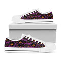 Halloween Pumpkin Smiley Faces Print White Low Top Sneakers