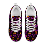 Halloween Pumpkin Smiley Faces Print White Sneakers
