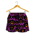 Halloween Pumpkin Smiley Faces Print Women's Shorts