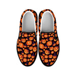 Halloween Pumpkin Witch Pattern Print Black Slip On Shoes