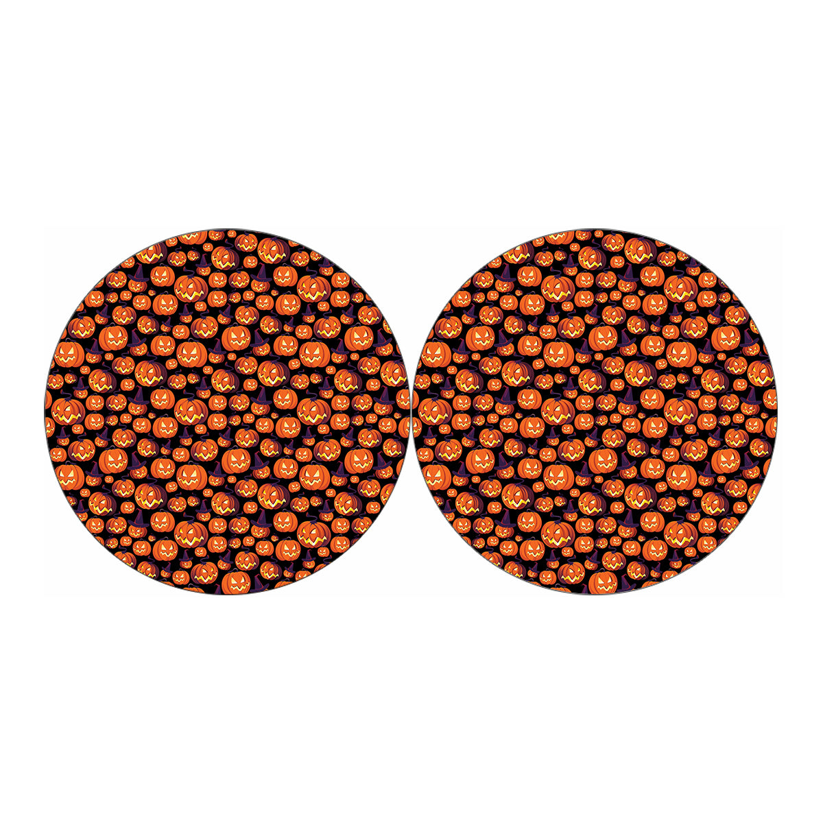 Halloween Pumpkin Witch Pattern Print Car Coasters