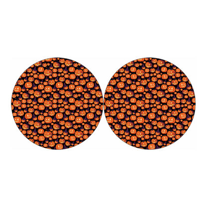 Halloween Pumpkin Witch Pattern Print Car Coasters