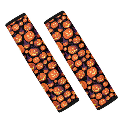 Halloween Pumpkin Witch Pattern Print Car Seat Belt Covers