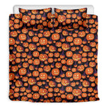 Halloween Pumpkin Witch Pattern Print Duvet Cover Bedding Set