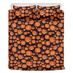 Halloween Pumpkin Witch Pattern Print Duvet Cover Bedding Set
