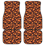 Halloween Pumpkin Witch Pattern Print Front and Back Car Floor Mats