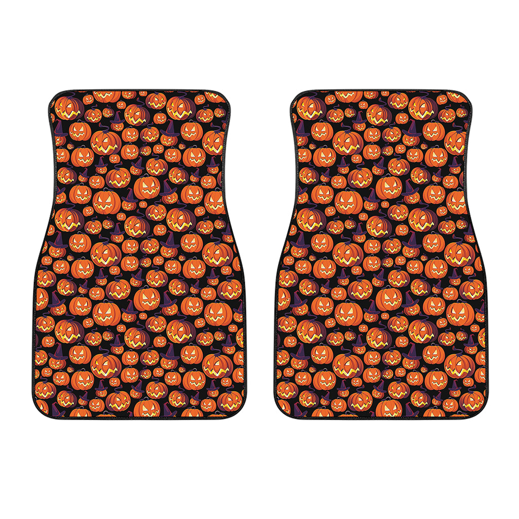 Halloween Pumpkin Witch Pattern Print Front Car Floor Mats