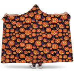 Halloween Pumpkin Witch Pattern Print Hooded Blanket