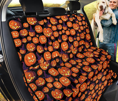 Halloween Pumpkin Witch Pattern Print Pet Car Back Seat Cover