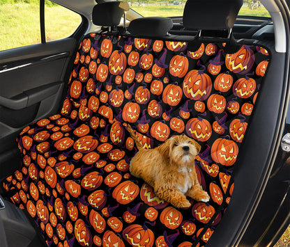 Halloween Pumpkin Witch Pattern Print Pet Car Back Seat Cover