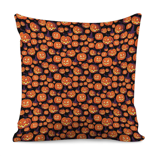 Halloween Pumpkin Witch Pattern Print Pillow Cover