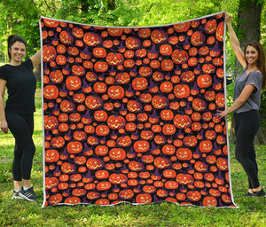 Halloween Pumpkin Witch Pattern Print Quilt