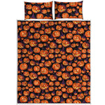 Halloween Pumpkin Witch Pattern Print Quilt Bed Set