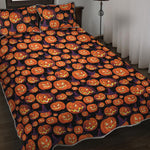 Halloween Pumpkin Witch Pattern Print Quilt Bed Set