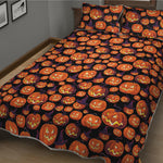 Halloween Pumpkin Witch Pattern Print Quilt Bed Set