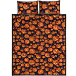 Halloween Pumpkin Witch Pattern Print Quilt Bed Set