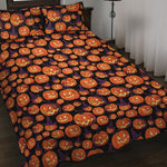 Halloween Pumpkin Witch Pattern Print Quilt Bed Set