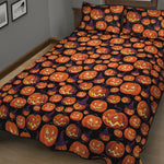 Halloween Pumpkin Witch Pattern Print Quilt Bed Set