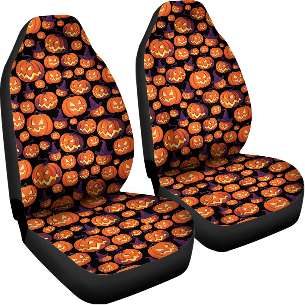 Halloween Pumpkin Witch Pattern Print Universal Fit Car Seat Covers