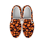 Halloween Pumpkin Witch Pattern Print White Slip On Shoes