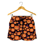 Halloween Pumpkin Witch Pattern Print Women's Shorts