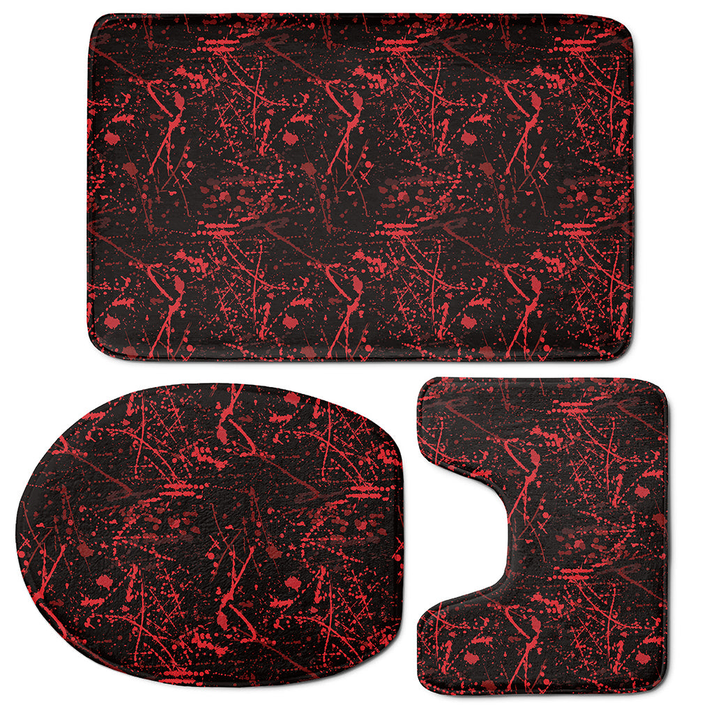 Halloween Red Blood Print 3 Piece Bath Mat Set