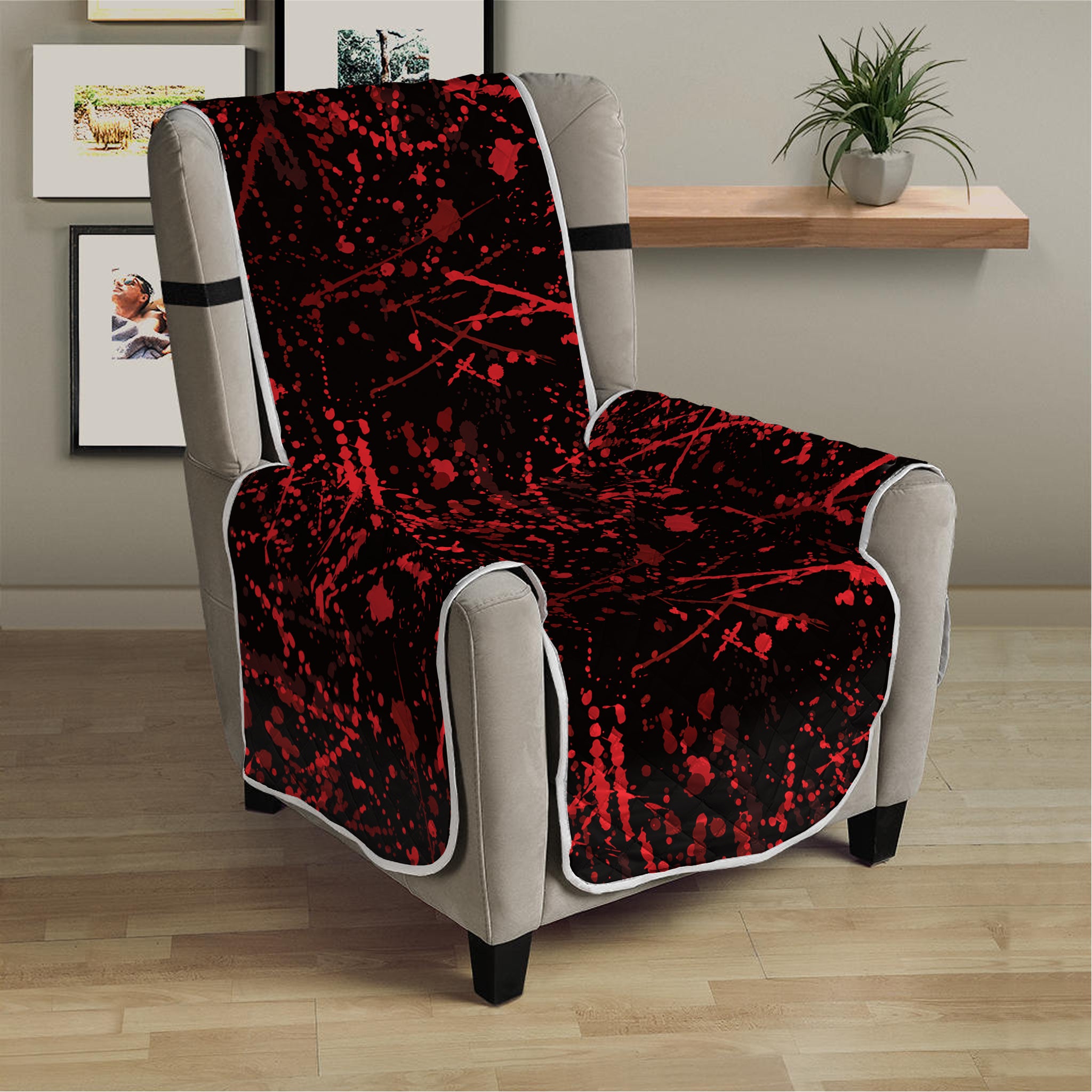 Halloween Red Blood Print Armchair Protector