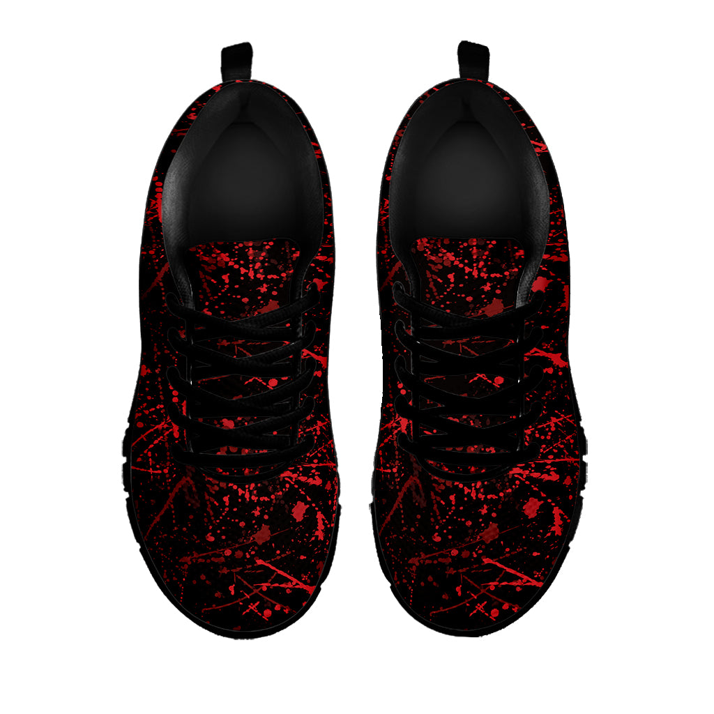 Halloween Red Blood Print Black Sneakers