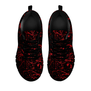 Halloween Red Blood Print Black Sneakers