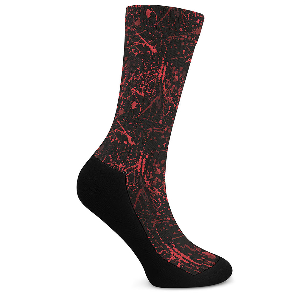 Halloween Red Blood Print Crew Socks