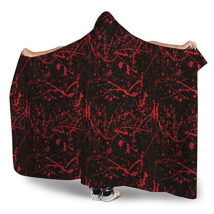Halloween Red Blood Print Hooded Blanket