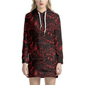 Halloween Red Blood Print Pullover Hoodie Dress