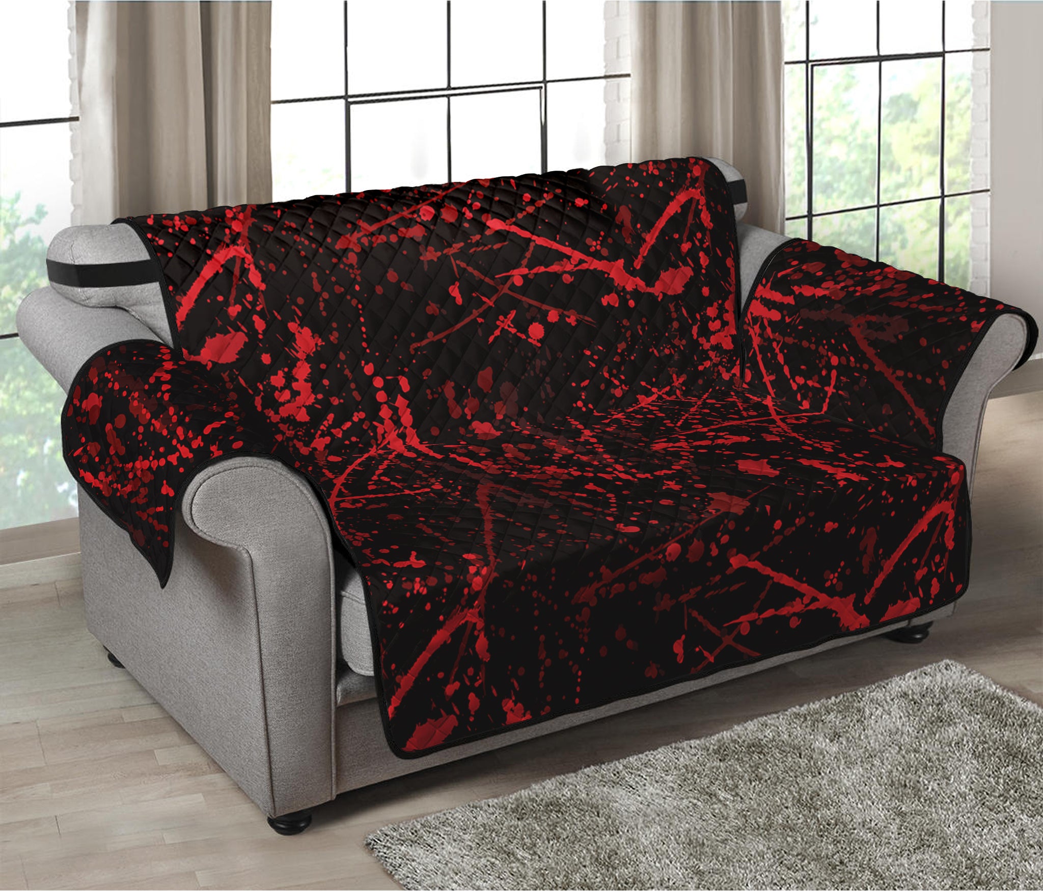 Halloween Red Blood Print Loveseat Protector