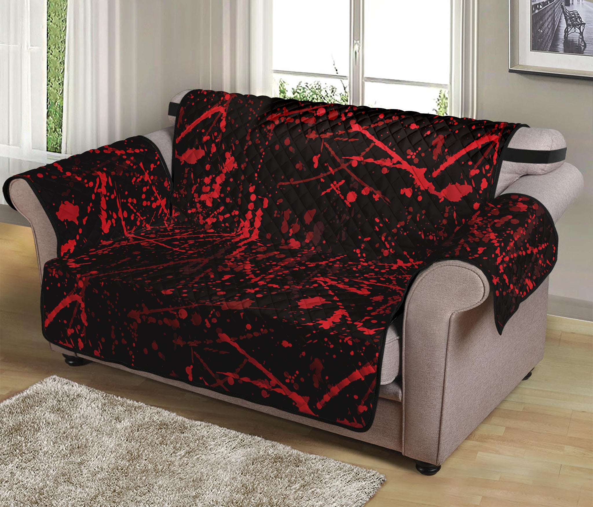 Halloween Red Blood Print Loveseat Protector