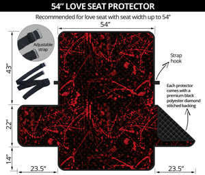 Halloween Red Blood Print Loveseat Protector