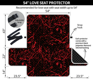 Halloween Red Blood Print Loveseat Protector