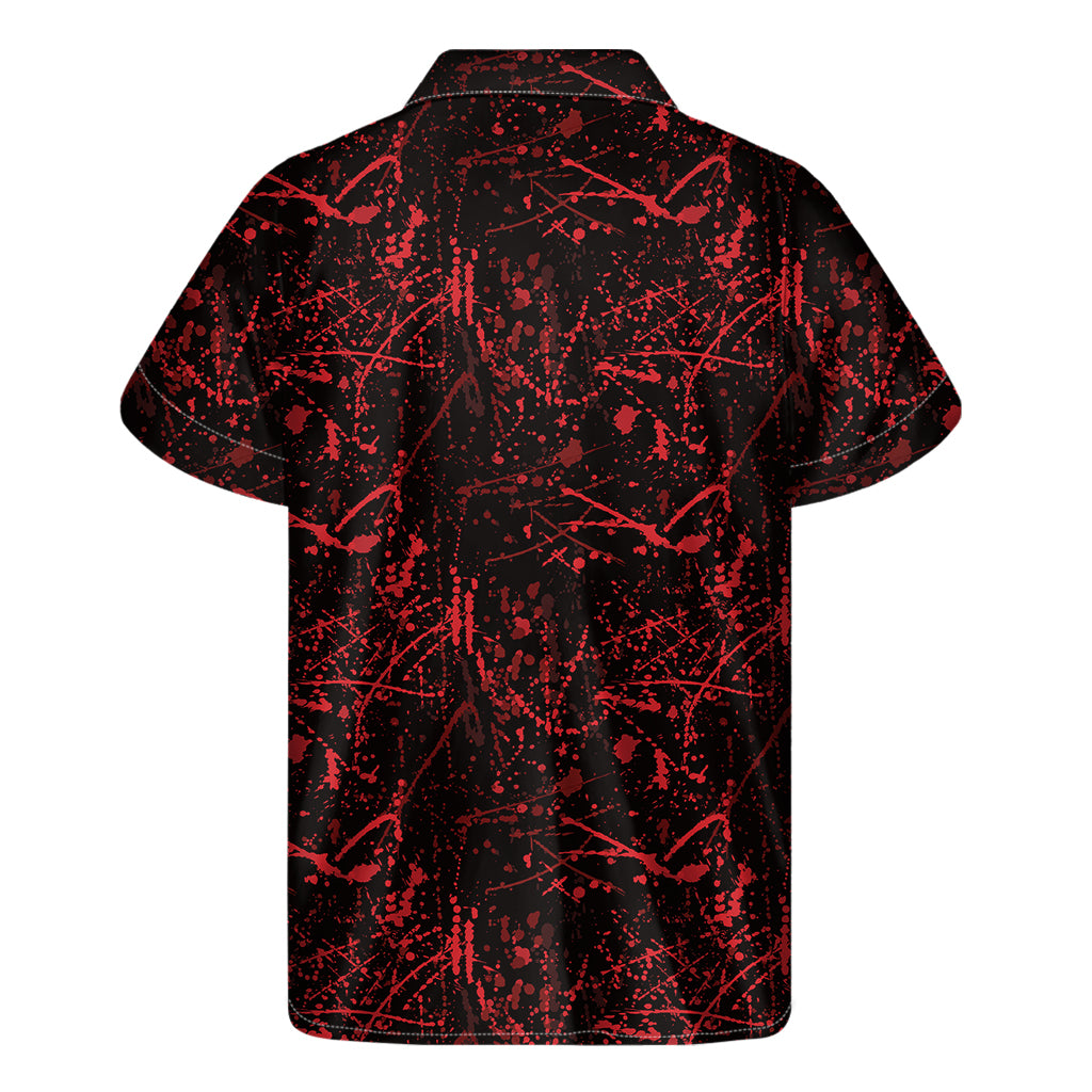 Halloween Red Blood Print Men's Short Sleeve Shirt