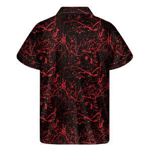 Halloween Red Blood Print Men's Short Sleeve Shirt