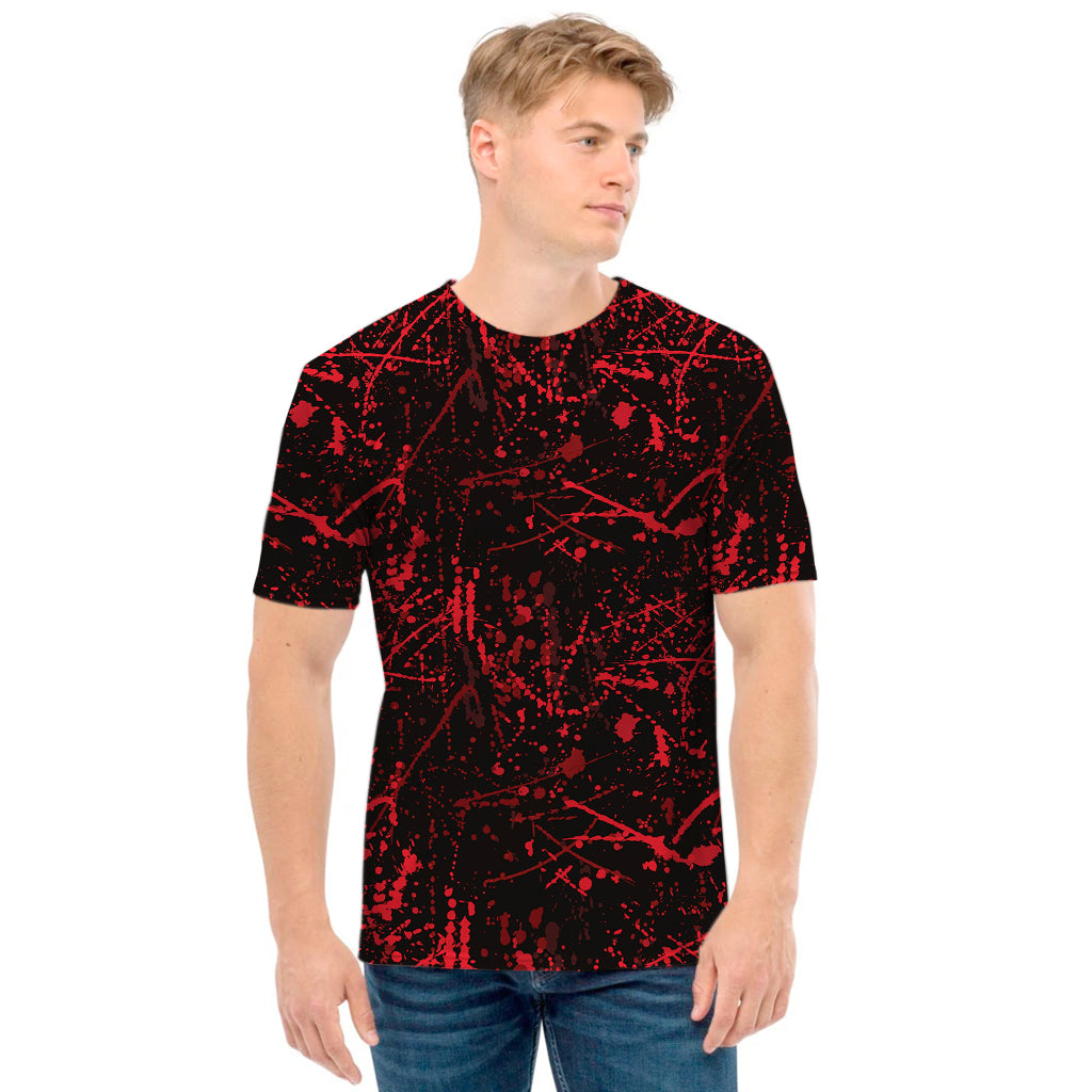 Halloween Red Blood Print Men's T-Shirt