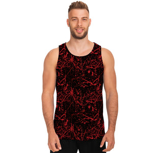 Halloween Red Blood Print Men's Tank Top