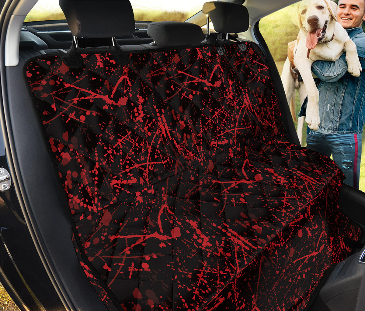 Halloween Red Blood Print Pet Car Back Seat Cover