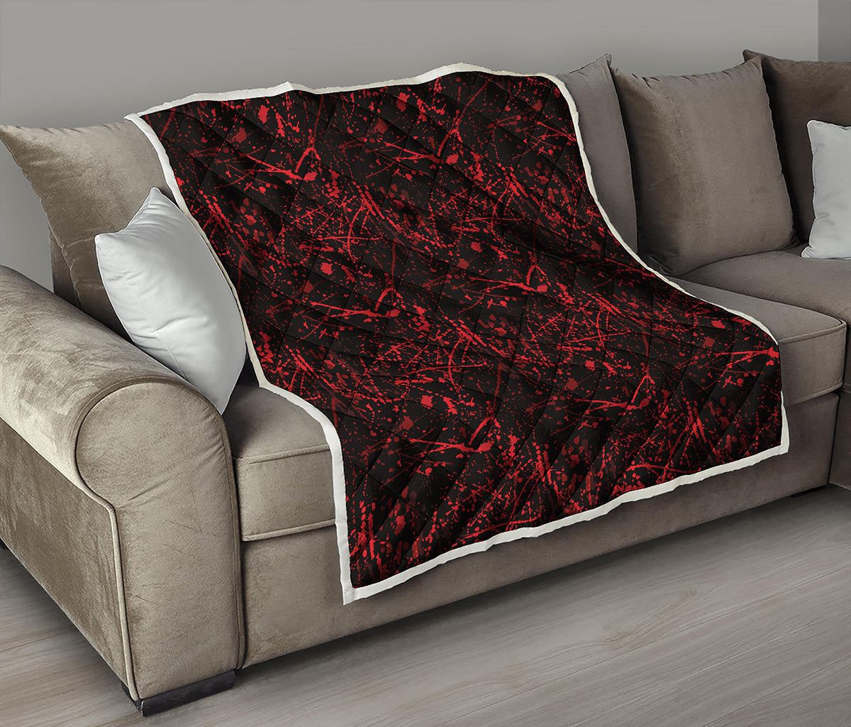 Halloween Red Blood Print Quilt