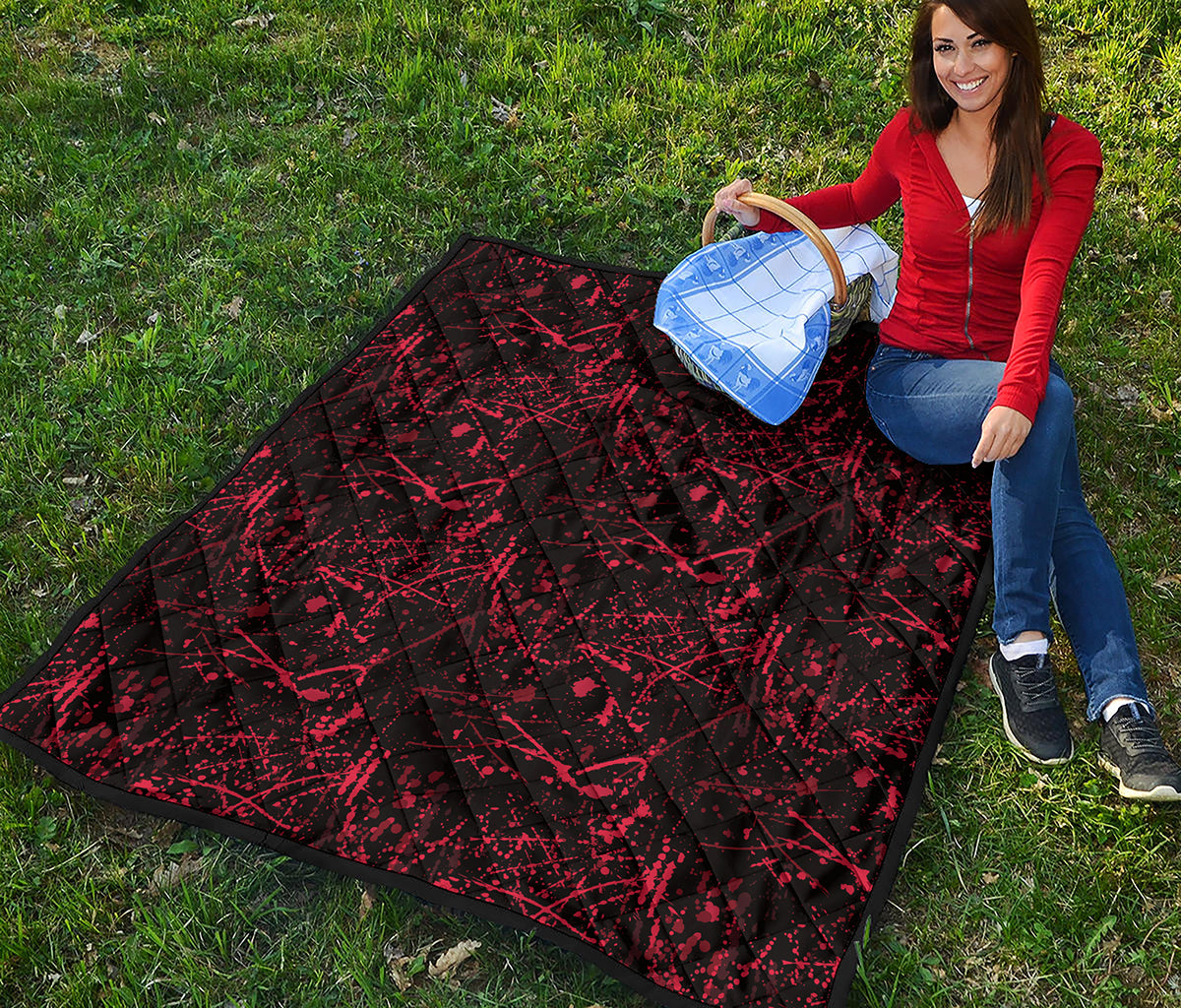 Halloween Red Blood Print Quilt