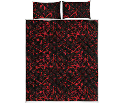 Halloween Red Blood Print Quilt Bed Set