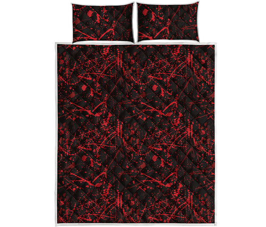 Halloween Red Blood Print Quilt Bed Set